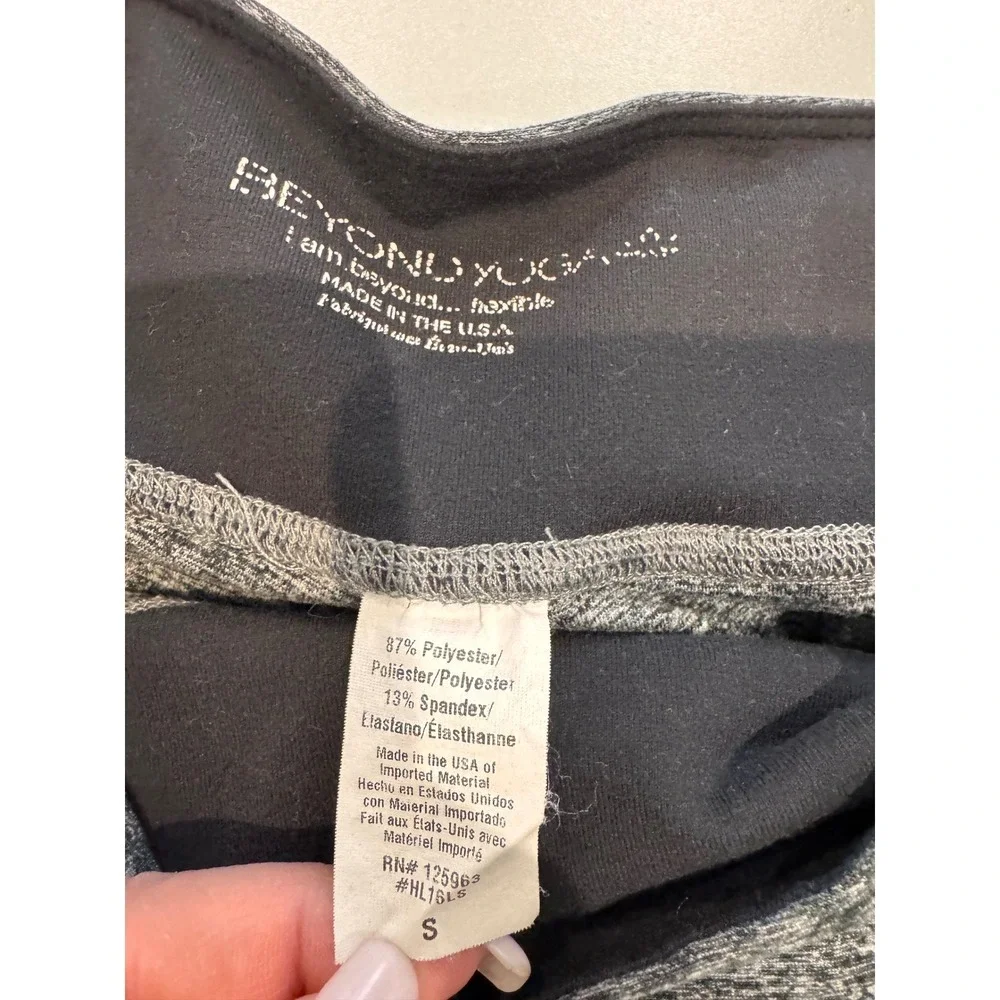 Beyond Yoga Womens Gray Heathered Leggings‎ Strappy Ankle Size S